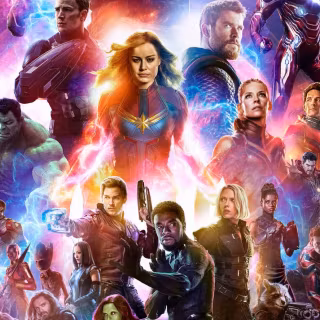 Neon Avengers iPhone wallpaper