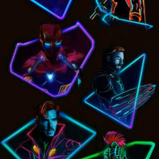 Neon Avengers iPhone wallpaper