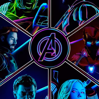 Neon Avengers iPhone wallpaper