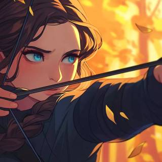 Autumn forest anime PC wallpaper