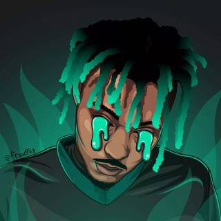 Green drip wallpaper