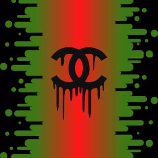 Green drip wallpaper