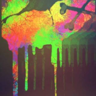 Green drip wallpaper