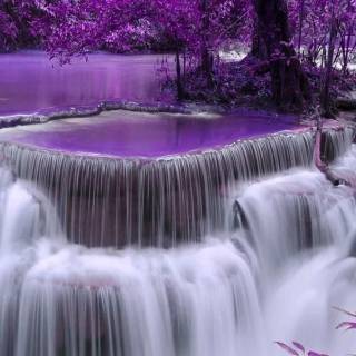 Purple waterfall wallpaper