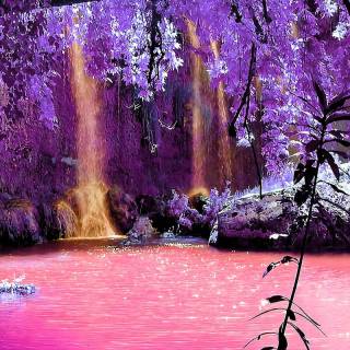 Purple waterfall wallpaper
