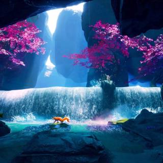 Purple waterfall wallpaper