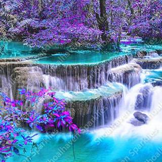 Purple waterfall wallpaper
