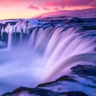 Purple waterfall wallpaper