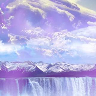 Purple waterfall wallpaper