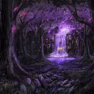 Purple waterfall wallpaper