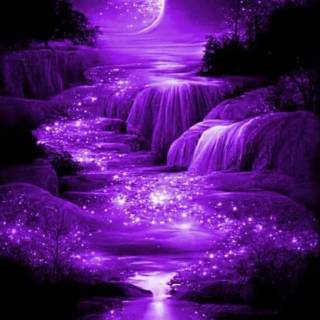 Purple waterfall wallpaper