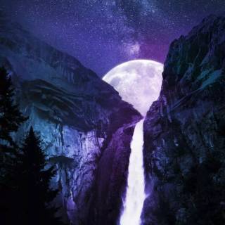 Purple waterfall wallpaper