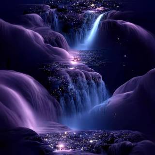 Purple waterfall wallpaper