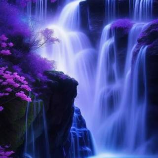Purple waterfall wallpaper