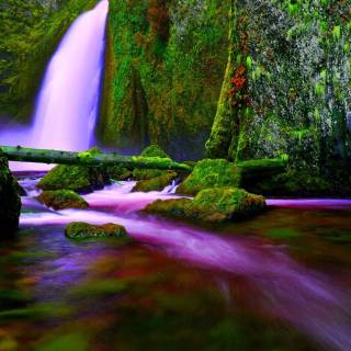 Purple waterfall wallpaper