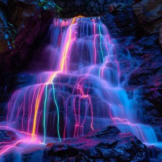 Purple waterfall wallpaper