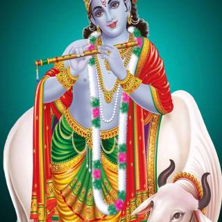 Krishna and cow wallpaper