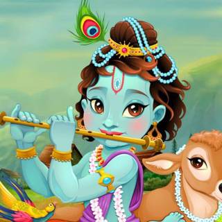 Krishna and cow wallpaper