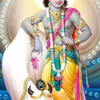 Krishna and cow wallpaper