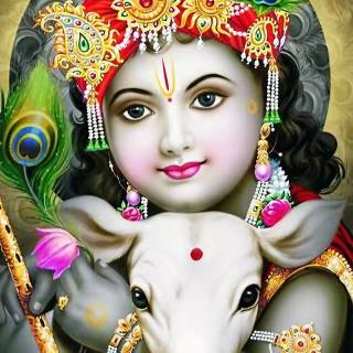 Krishna and cow wallpaper