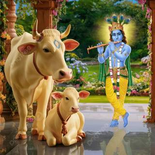 Cow and calf wallpaper