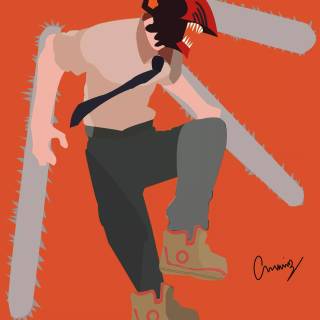 Chainsaw Man minimalist wallpaper