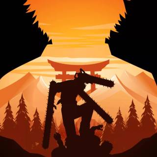 Chainsaw Man minimalist wallpaper