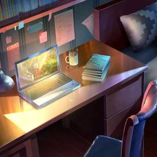 Cozy study wallpaper