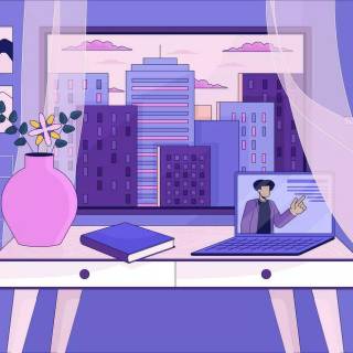 Cozy study wallpaper