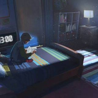 Cozy study wallpaper