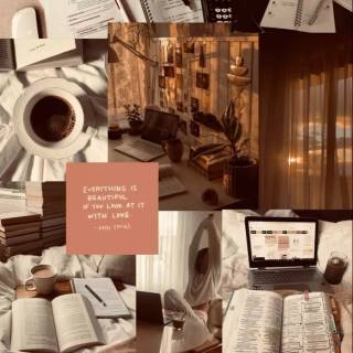Cozy study wallpaper