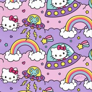 Hello Kitty space wallpaper