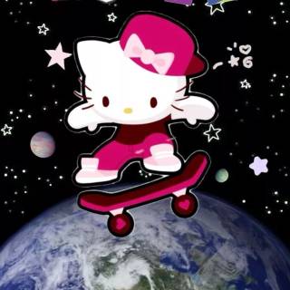 Hello Kitty space wallpaper