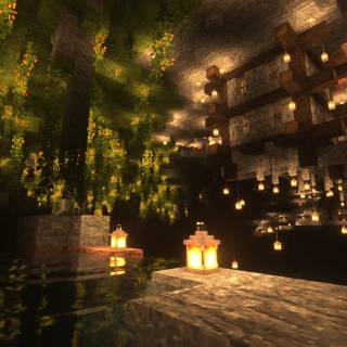 Lush caves wallpaper