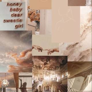 Cream collage wallpaper