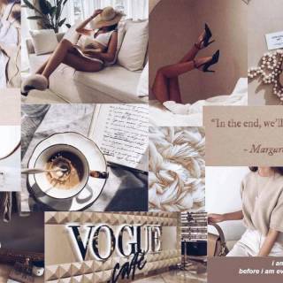 Cream collage wallpaper