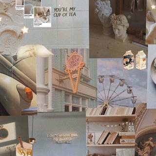 Cream collage wallpaper