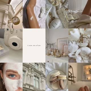 Cream collage wallpaper