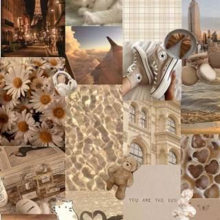 Cream collage wallpaper