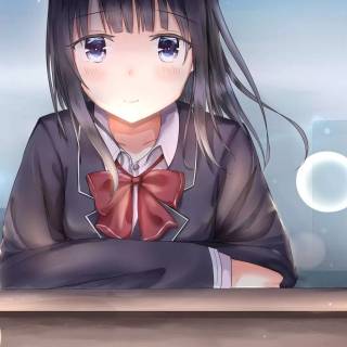 Anime girls blushing wallpaper