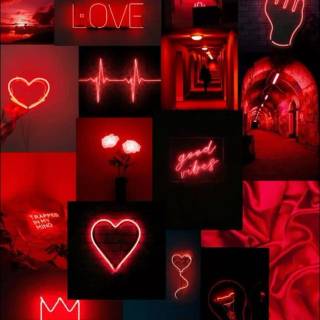 Red and black collage wallpaper