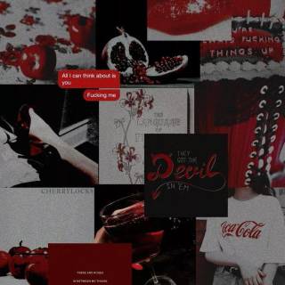 Red and black collage wallpaper