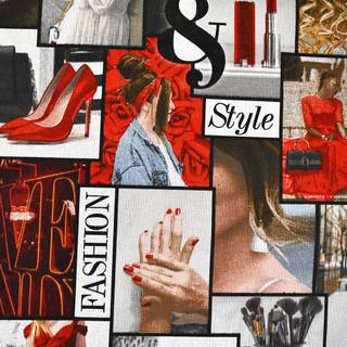 Red and black collage wallpaper