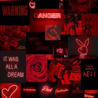 Red and black collage wallpaper
