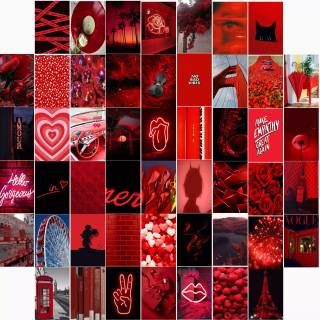 Red and black collage wallpaper