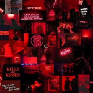 Red and black collage wallpaper