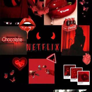 Red and black collage wallpaper