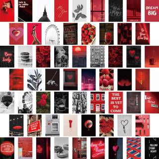 Red and black collage wallpaper
