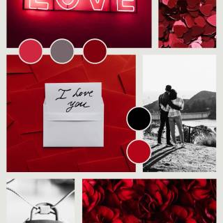 Red and black collage wallpaper