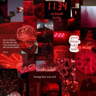 Red and black collage wallpaper